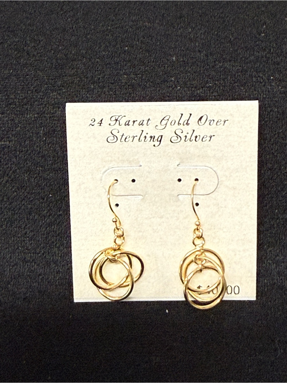 Earrings 24 karat gold over sterling silver hoops